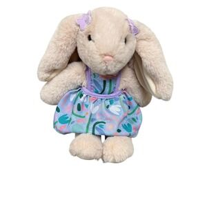 Douglas Pearl Floppy Bunny Rabbit Stuffed Animal w/ Floral Dress Easter Spri